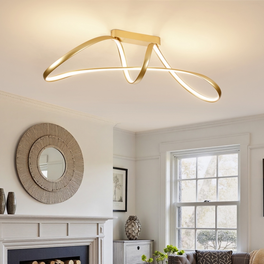 Brilagi - LED-dimmbare Deckenleuchte TWISTER LED/60W/230V 3000-6000K goldfarben + Fernbedienung