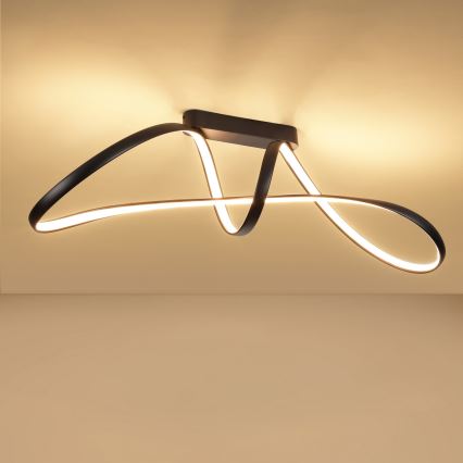 Brilagi - LED dimmbare aufgesetzte Deckenleuchte TWISTER LED/60W/230V 3000-6000K schwarz + Fernbedienung