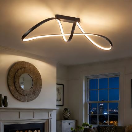 Brilagi - LED dimmbare aufgesetzte Deckenleuchte TWISTER LED/60W/230V 3000-6000K schwarz + Fernbedienung