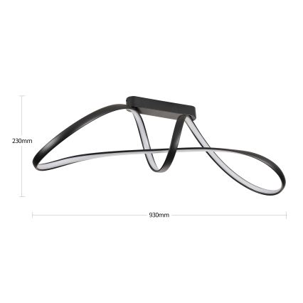 Brilagi - LED dimmbare aufgesetzte Deckenleuchte TWISTER LED/60W/230V 3000-6000K schwarz + Fernbedienung