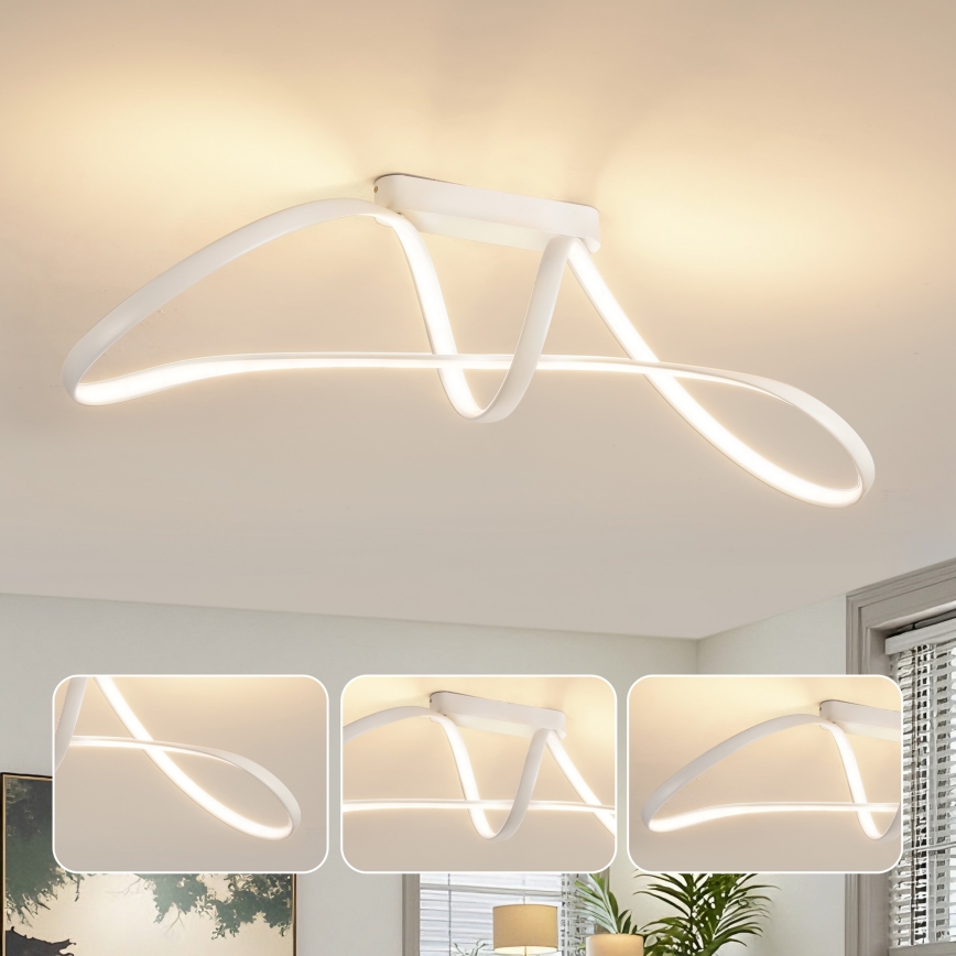 Brilagi - LED dimmbare Aufputz-Deckenleuchte TWISTER LED/60W/230V 3000-6000K weiß + Fernbedienung
