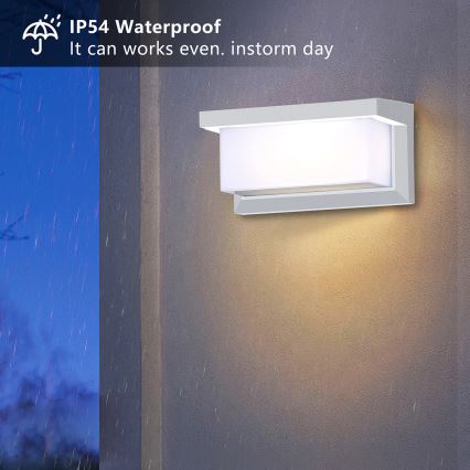 Brilagi - LED-dimmbare Außenwandleuchte BRICKY 1xE27/6W/230V 2700-6500K IP54 weiß