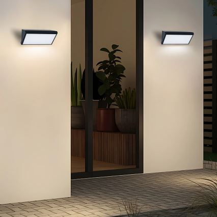 Brilagi - LED dimmbare Außenwandleuchte TRIANGLE 1xE27/6W/230V 2700-6500K IP65 schwarz