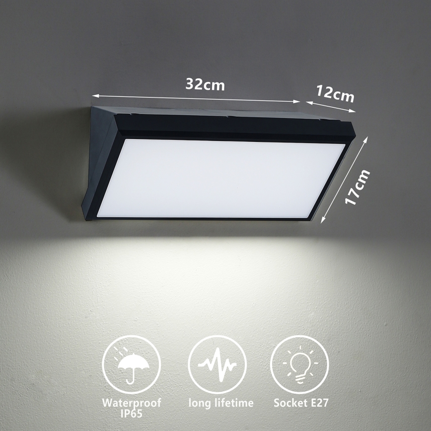 Brilagi - LED dimmbare Außenwandleuchte TRIANGLE 1xE27/6W/230V 2700-6500K IP65 schwarz