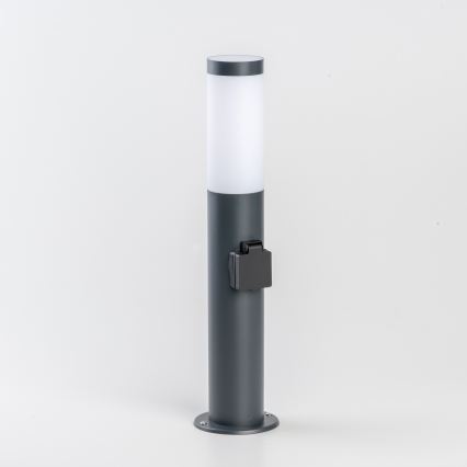 BRILAGI - LED-dimmbare Außenleuchte mit Steckdose ELIA 1xE27/6W/230V 2700-6500K IP44 WLAN 50 cm Anthrazit