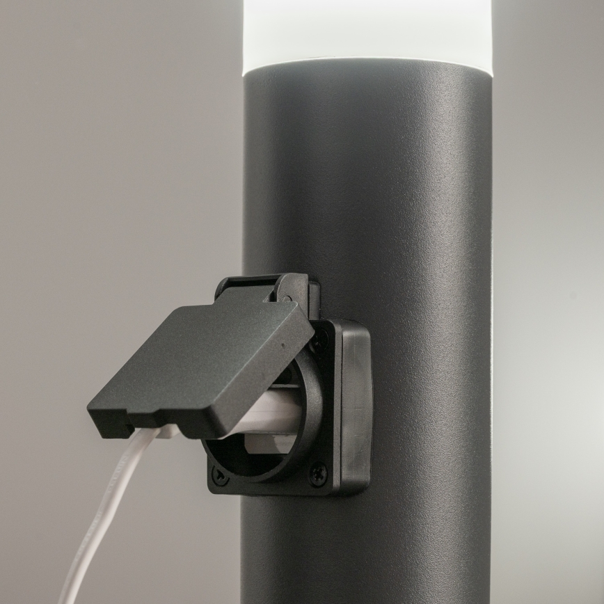 BRILAGI - LED-dimmbare Außenleuchte mit Steckdose ELIA 1xE27/6W/230V 2700-6500K IP44 WLAN 50 cm Anthrazit