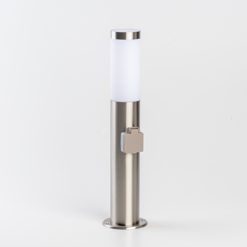 BRILAGI - LED-dimmbare Außenleuchte mit Steckdose ELIA 1xE27/6W/230V 2700-6500K IP44 Wi-Fi 50 cm mattchrom