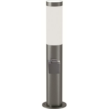 Brilagi - LED-dimmbare Außenleuchte mit Steckdose ELIA 1xE27/6W/230V 2700-6500K IP44 Wi-Fi 50 cm mattchrom
