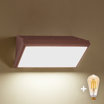 Brilagi - LED-dimmbare Außenwandleuchte TRIANGLE 1xE27/6W/230V 2700-6500K IP65 braun