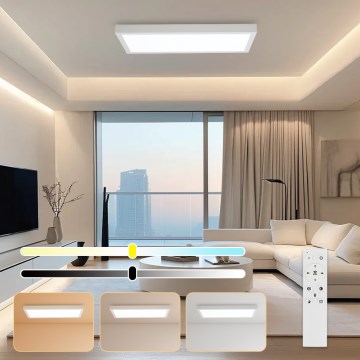 Brilagi - LED Dimmbare Badezimmer-Deckenleuchte FRAME SMART LED/30W/230V 30x60 cm 3000-6000K IP44 weiß + Fernbedienung