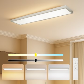 Brilagi - LED-dimmbare Badezimmer-Deckenleuchte FRAME SMART LED/50W/230V 120x30 cm 3000-6000K IP44 silber + Fernbedienung