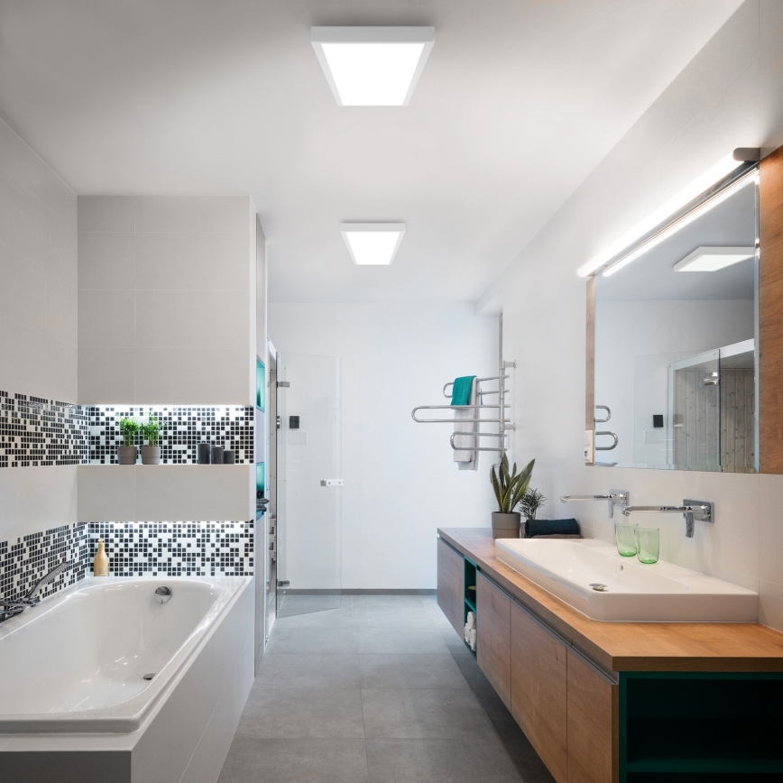 Brilagi - LED-dimmbar Badezimmer-Deckenleuchte FRAME SMART LED/50W/230V 120x30 cm 3000-6000K IP44 weiß + Fernbedienung
