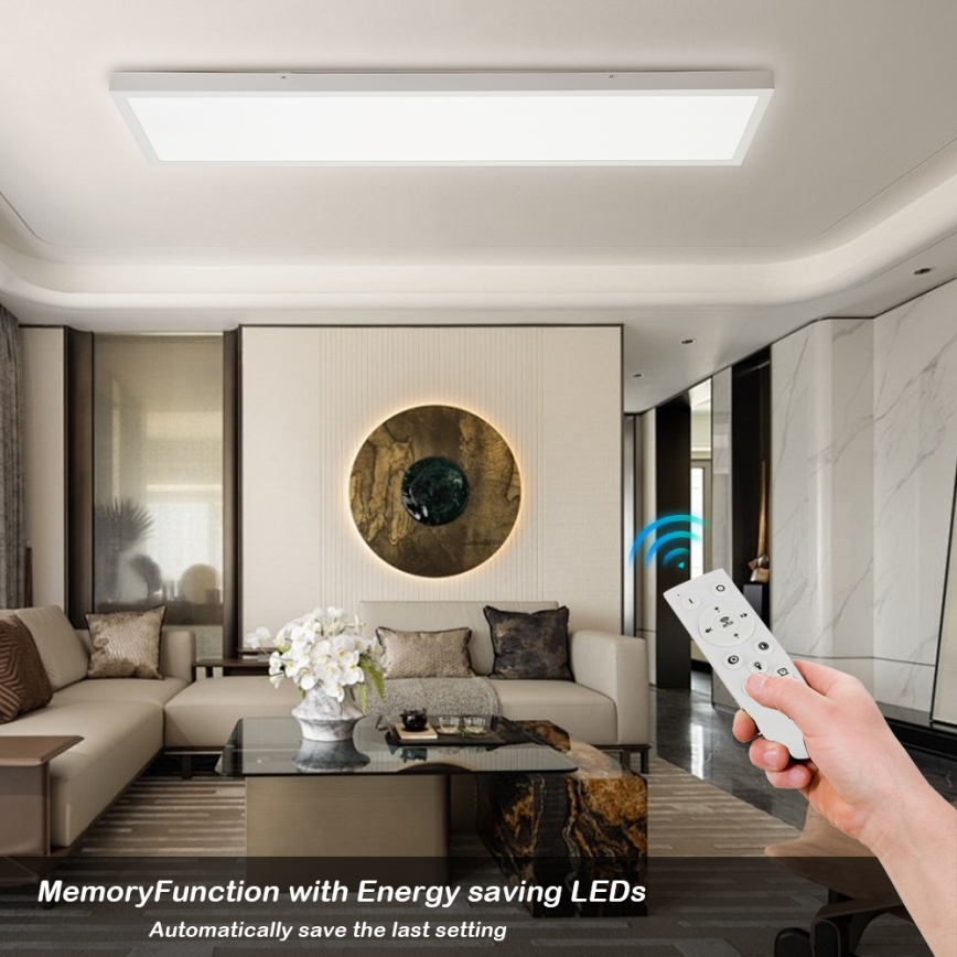 Brilagi - LED-dimmbar Badezimmer-Deckenleuchte FRAME SMART LED/50W/230V 120x30 cm 3000-6000K IP44 weiß + Fernbedienung