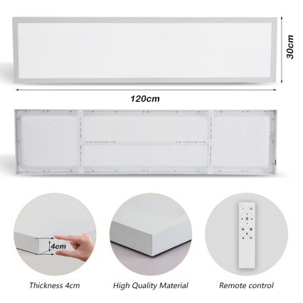 Brilagi - LED-dimmbar Badezimmer-Deckenleuchte FRAME SMART LED/50W/230V 120x30 cm 3000-6000K IP44 weiß + Fernbedienung