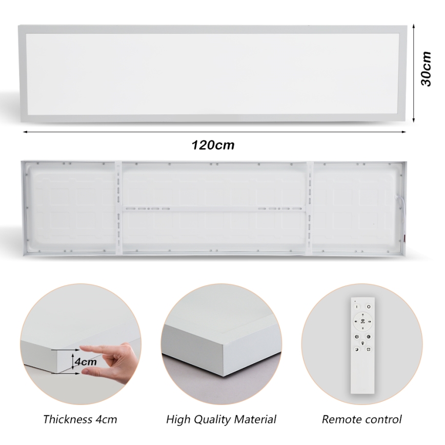 Brilagi - LED-dimmbar Badezimmer-Deckenleuchte FRAME SMART LED/50W/230V 120x30 cm 3000-6000K IP44 weiß + Fernbedienung