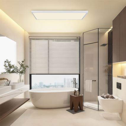 Brilagi - Dimmbare LED-Badezimmer-Deckenleuchte FRAME SMART LED/96W/230V 120x60 cm 3000-6000K IP44 weiß + Fernbedienung