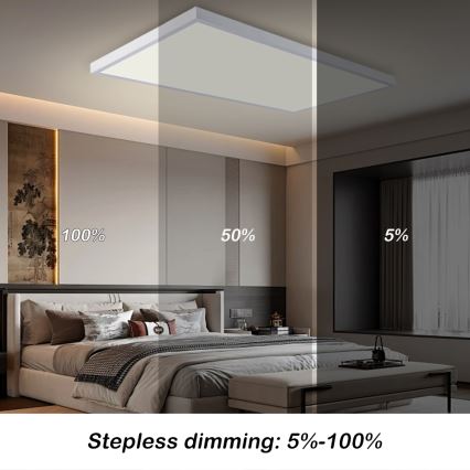 Brilagi - Dimmbare LED-Badezimmer-Deckenleuchte FRAME SMART LED/96W/230V 120x60 cm 3000-6000K IP44 weiß + Fernbedienung