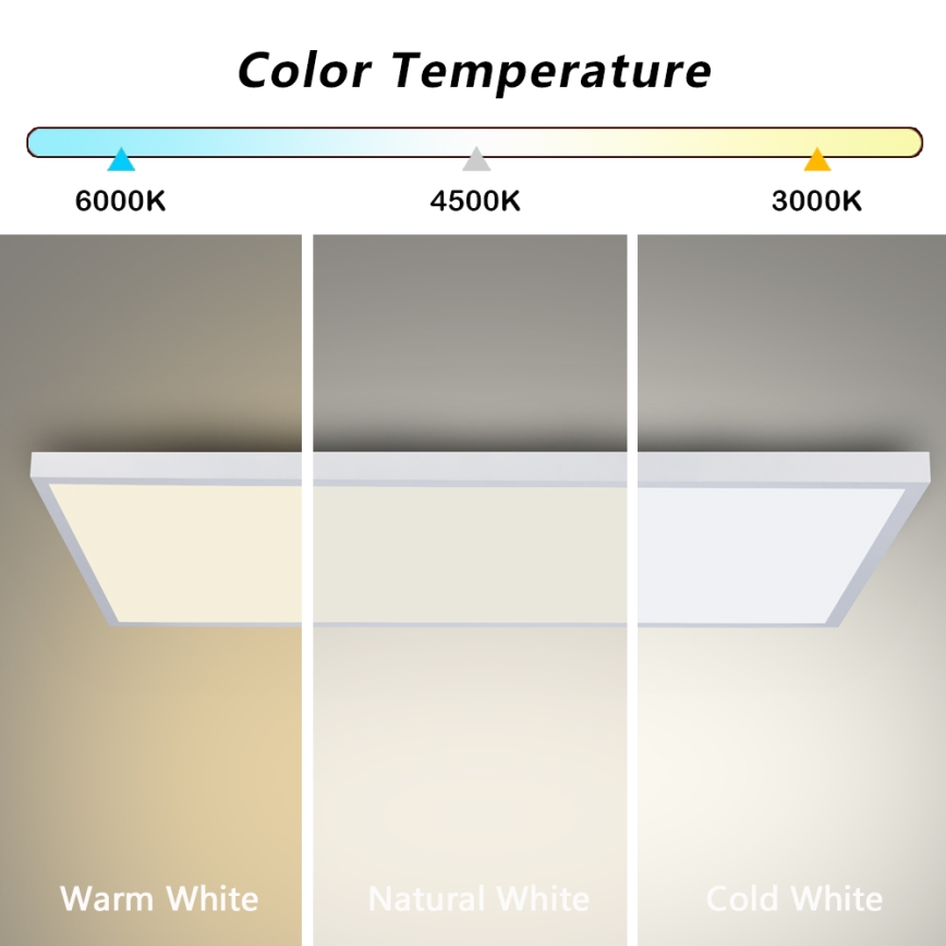 Brilagi - Dimmbare LED-Badezimmer-Deckenleuchte FRAME SMART LED/96W/230V 120x60 cm 3000-6000K IP44 weiß + Fernbedienung