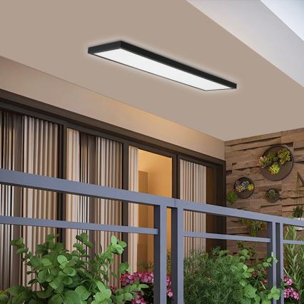 Brilagi - LED-dimmbare Badezimmer-Deckenleuchte FRAME SMART LED/50W/230V 120x30 cm 3000-6000K IP44 schwarz + Fernbedienung