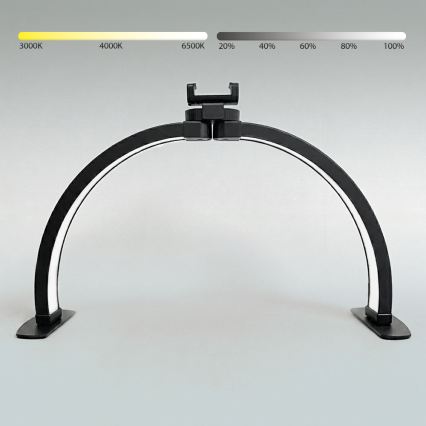 Brilagi - dimmbare LED-Bogen-Tischlampe mit Halterung RADIO LED/25W/24/230V 3000/4000/6500K schwarz