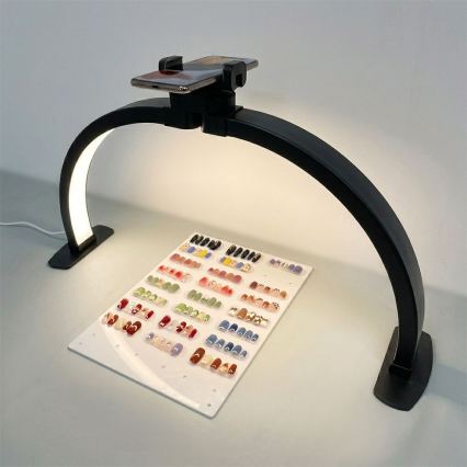 Brilagi - dimmbare LED-Bogen-Tischlampe mit Halterung RADIO LED/25W/24/230V 3000/4000/6500K schwarz