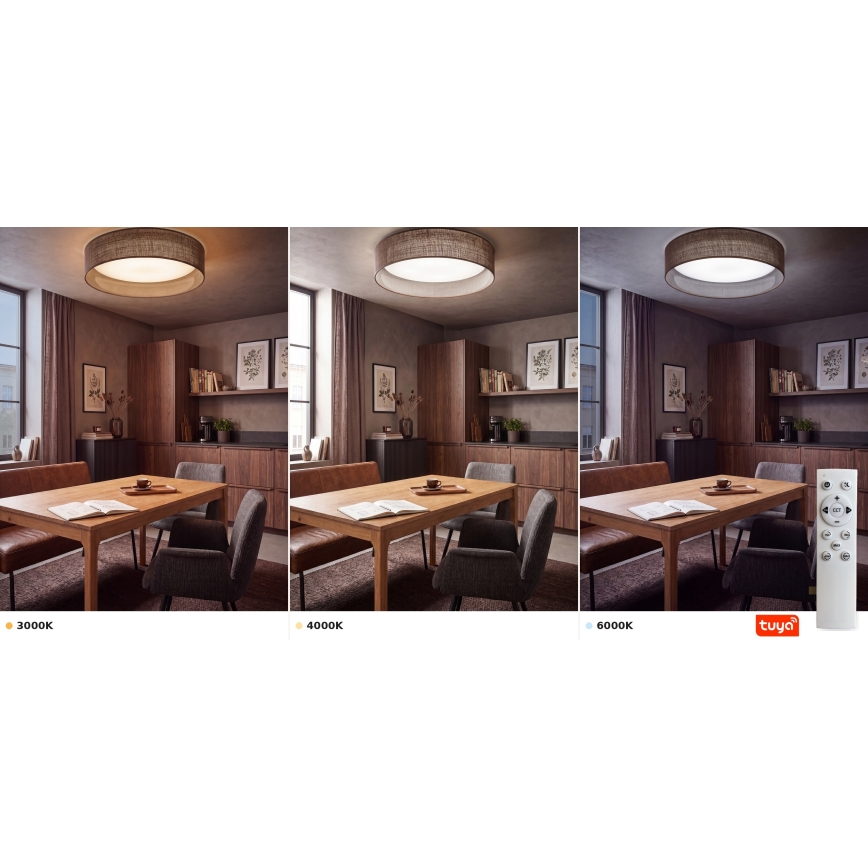 Brilagi - Dimmbare LED-Deckenleuchte VELVET SMARTIX STARS LED/24W/230V 3000–6000K Ø 45 cm braun Wi-Fi Tuya Beacon + Fernbedienung