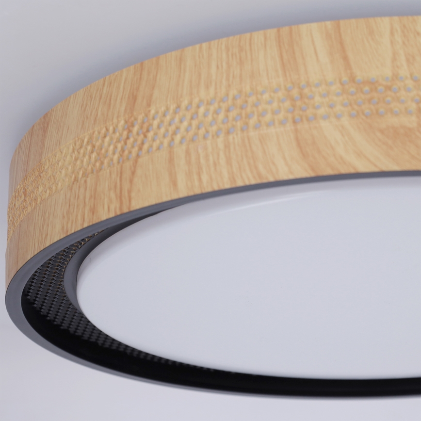 Brilagi - dimmbare LED-Deckenleuchte COCI LED/48W/230V 3000-6500K Ø 39 cm Holzdekor/Schwarz + Fernbedienung