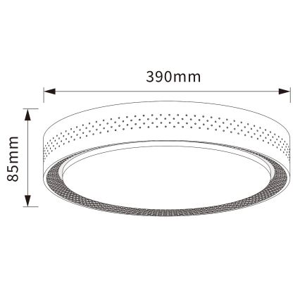 Brilagi - dimmbare LED-Deckenleuchte COCI LED/48W/230V 3000-6500K Ø 39 cm Holzdekor/Schwarz + Fernbedienung