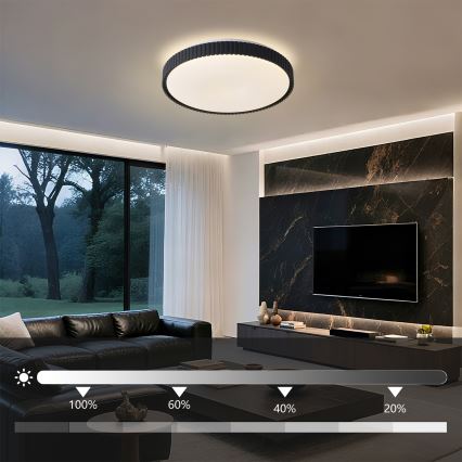 Brilagi - LED-dimmbare Deckenleuchte CORVO LED/72W/230V 3000-6000K schwarz Ø 50 cm + Fernbedienung