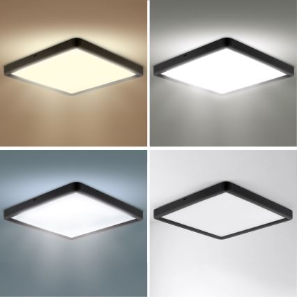 Brilagi - LED-dimmbare Deckenleuchte ESTELA SQUARE LED/36W/230V 3000-6500K 31x31 cm schwarz + Fernbedienung