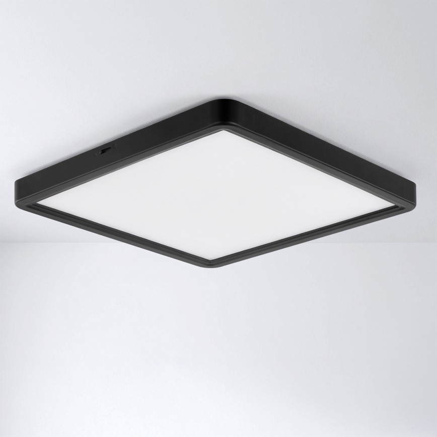 Brilagi - LED-dimmbare Deckenleuchte ESTELA SQUARE LED/36W/230V 3000-6500K 31x31 cm schwarz + Fernbedienung