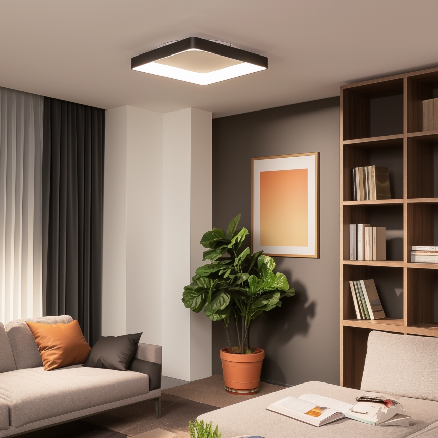 Brilagi - Dimmbare LED-Deckenleuchte FALCON II LED/125W/230V 3000-6500K 60x60 cm schwarz + Fernbedienung