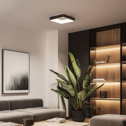 Brilagi - dimmbare LED-Deckenleuchte FALCON II LED/80W/230V 3000-6500K 40x40 cm schwarz + Fernbedienung