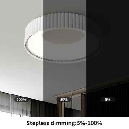 Brilagi - LED dimmbar Deckenleuchte FALCON MODERN LED/30W/230V 3000-6000K 40 cm weiß + Fernbedienung
