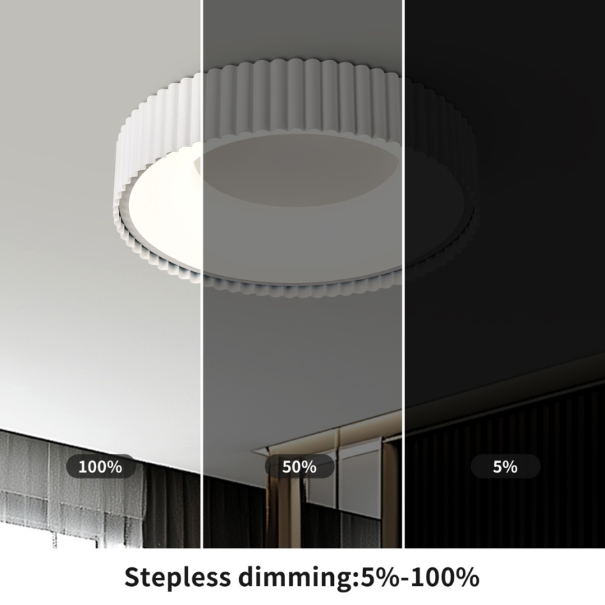 Brilagi - LED dimmbar Deckenleuchte FALCON MODERN LED/30W/230V 3000-6000K 40 cm weiß + Fernbedienung