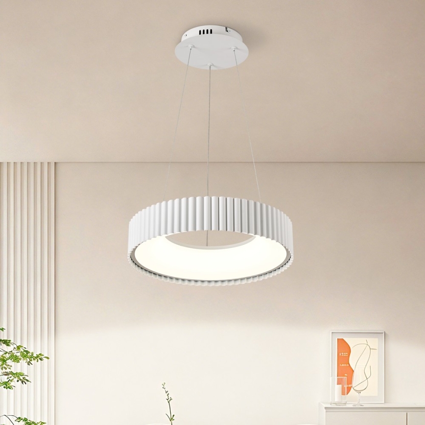 Brilagi - LED-dimmbare Hängeleuchte mit Kabelaufhängung FALCON MODERN LED/30W/230V 3000–6000K Ø 40 cm weiß + Fernbedienung