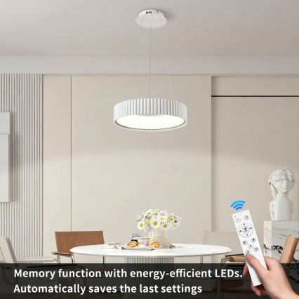 Brilagi - LED-dimmbare Hängeleuchte mit Kabelaufhängung FALCON MODERN LED/30W/230V 3000–6000K Ø 40 cm weiß + Fernbedienung