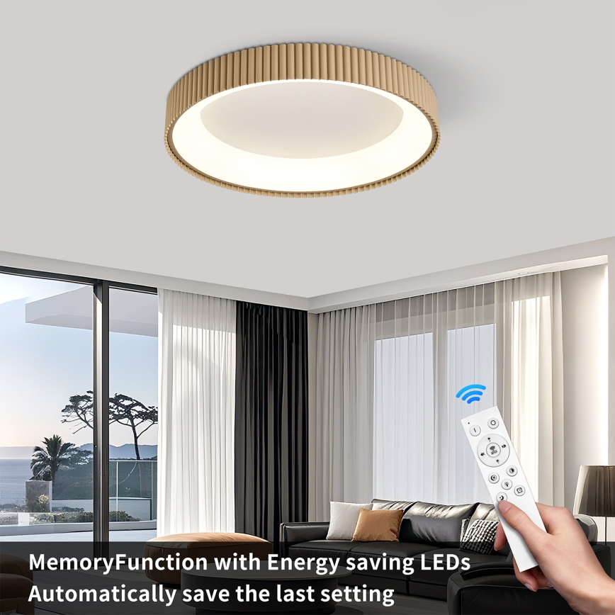 Brilagi - LED dimmbare Deckenleuchte FALCON MODERN LED/54W/230V 3000-6500K 60 cm beige + Fernbedienung