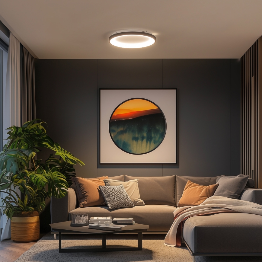 Brilagi - Dimmbare LED-Deckenleuchte FALCON SLIM LED/42W/230V 3000-6500K Ø 50 cm schwarz + Fernbedienung