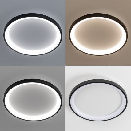 Brilagi - Dimmbare LED-Deckenleuchte FALCON SLIM LED/42W/230V 3000-6500K Ø 50 cm schwarz + Fernbedienung