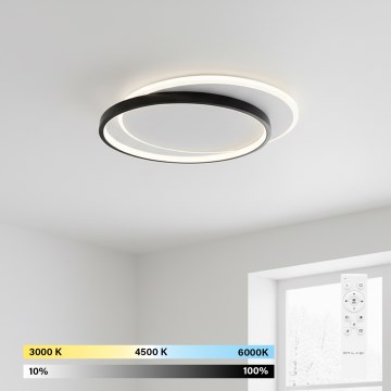 Brilagi - LED-dimmbare Deckenleuchte FLARE LED/48W/230V 3000-6000K 39,5x45 cm weiß/schwarz + Fernbedienung
