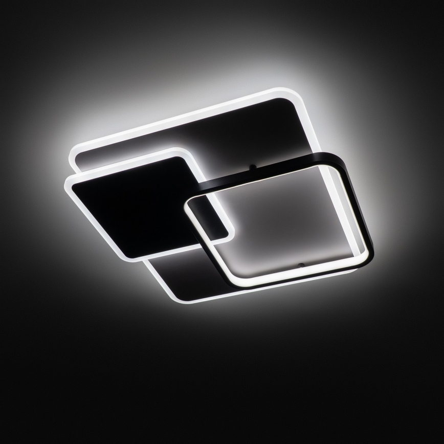 Brilagi - LED dimmbare Deckenleuchte FLARE LED/64W/230V 3000-6000K 45x45 cm weiß/schwarz + Fernbedienung