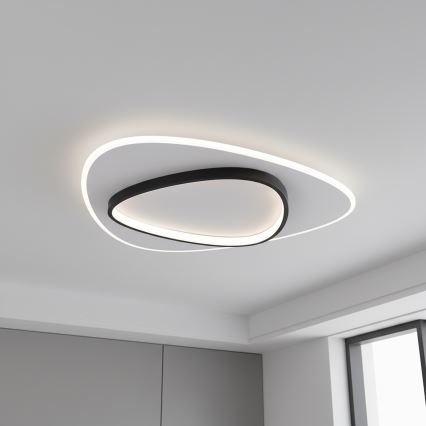 Brilagi - dimmbare LED-Deckenleuchte FLARE LED/70W/230V 3000-6000K 55x55 cm weiß/schwarz + Fernbedienung