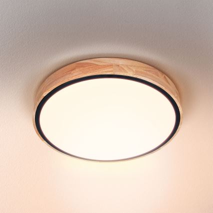 Brilagi - dimmbare LED-Deckenleuchte GLORIA LED/48W/230V 3000-6500K Eiche Ø 40 cm + Fernbedienung