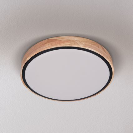Brilagi - dimmbare LED-Deckenleuchte GLORIA LED/48W/230V 3000-6500K Eiche Ø 40 cm + Fernbedienung