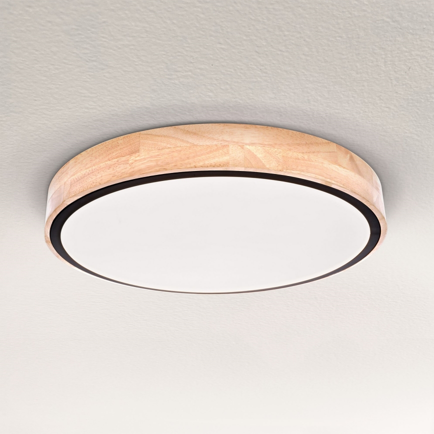 Brilagi - dimmbare LED-Deckenleuchte GLORIA LED/48W/230V 3000-6500K Eiche Ø 40 cm + Fernbedienung