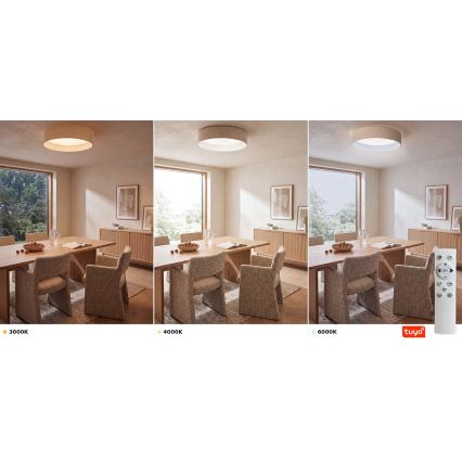 Brilagi - Dimmbare LED-Deckenleuchte VELVET SMARTIX STARS LED/24W/230V 3000-6000K Ø 45 cm cremefarben Wi-Fi Tuya Beacon + Fernbedienung