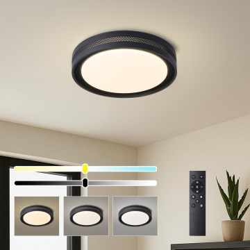 Brilagi - LED-dimmbare Deckenleuchte KREON LED/54W/230V 3000-6000K schwarz Ø 38 cm + Fernbedienung