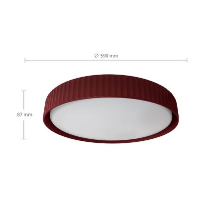 Brilagi - Dimmbare LED-Deckenleuchte LUCIA LED/60W/230V 3000–6500K Ø 59 cm rot + Fernbedienung