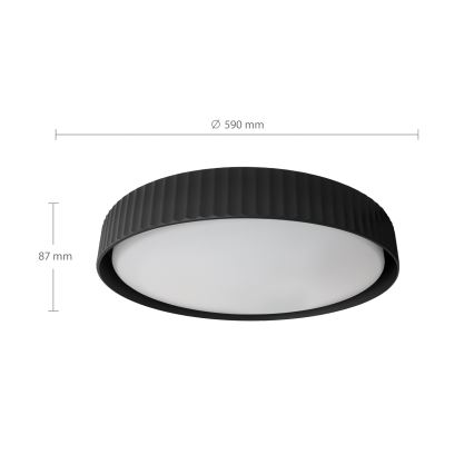 Brilagi - LED dimmbare Deckenleuchte LUCIA LED/60W/230V 3000-6500K Ø 59 cm schwarz + Fernbedienung